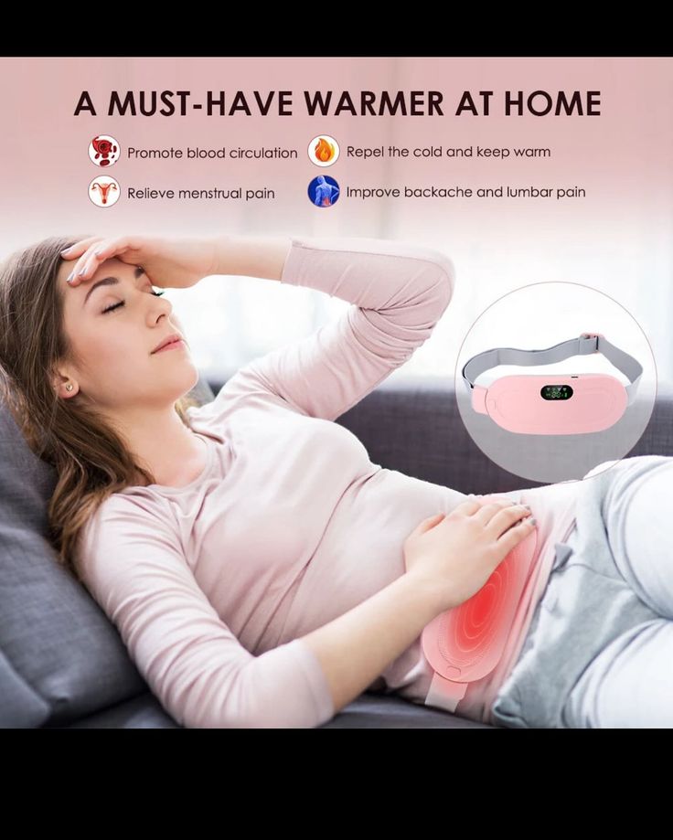 Cordless heating pad for menstrual relief