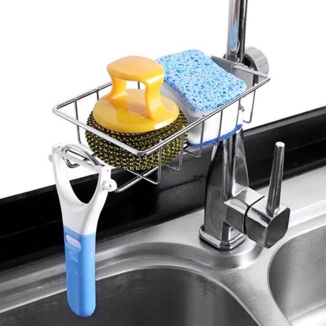 Stainless Steel Faucet Sponge Holder Storage Rack