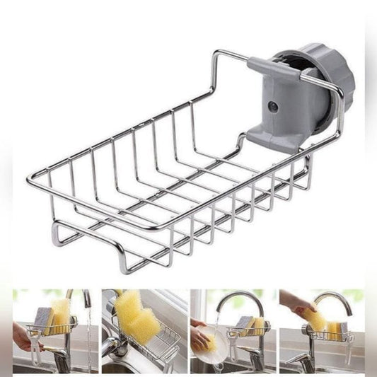 Stainless Steel Faucet Sponge Holder Storage Rack