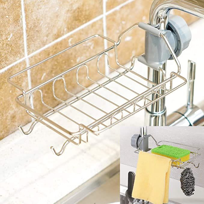 Stainless Steel Faucet Sponge Holder Storage Rack